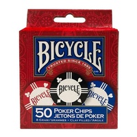 Bicycle Poker Chips Clay 50pce