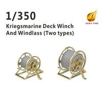 Very Fire 1/350 Kriegsmarine deck winch and windlass 2 types (22 sets) Plastic Model Kit DKM04