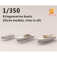 Very Fire 1/350 DKM Boats (3 types, 9 boats) Plastic Model Kit