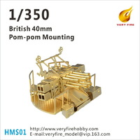 Very Fire 1/350 British 40mm Pom-Pom Mounting (4 units) Plastic Model Kit HMS01