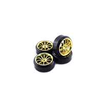 Vision 1/10 Drift 10 Spoke Gold Chrome Wheel & Tyre Set (4pcs)
