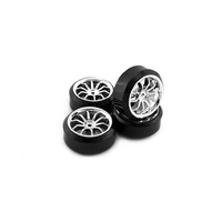 Vision 1/10 Drift 10-Spoke Chrome Wheel and Tyre Set (4pcs)