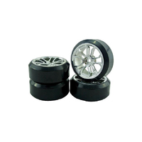 Vision 1/10 Drift 10-Spoke Split Chrome Wheel & Tyre Set (4pcs)