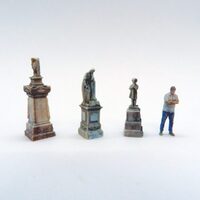 West Edge 3D HO 1/87 Cemetery Memorial and Statues pack 2 (4 pcs)