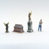 West Edge 3D HO 1/87 Cemetery Memorial and Statues pack 3 (4 pcs)