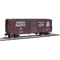 Walthers HO 40' Association of American Railroads (AAR) Modernized 1948 Boxcar -- Union Pacific(R) #107230 (brown, white; "Ship and Travel", Shield Lo