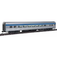 Walthers HO 85' Budd Large-Window Coach - Ready to Run -- Via Rail Canada (silver, blue, yellow)