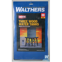 Walthers HO Cornerstone Wooden Water Tanks (3) Kit WAL933-3507