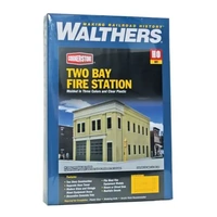 Walthers HO Cornerstone 2 Bay Fire Station Model Scenery Kit