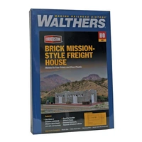 Walthers HO Mission Style Brick Freight Shed