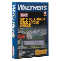 Walthers Cornerstone HO 50' Single-Track Railroad Deck Girder Bridge