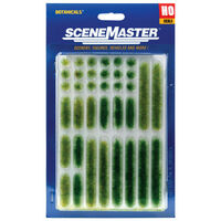 Walthers HO Cornerstone Grass Tufts and Strips (1/4" 0.6cm Tall,  Summer 18 pk)