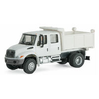 Walthers HO International(R) 4300 Crew Cab Dump Truck White w/Railroad Maintenance-of-Way Logo Decals