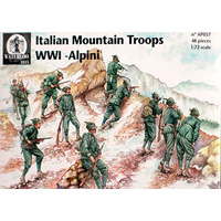 Waterloo 1/72 Italian Mountain Troops WWI Alpini X 45 Pieces Plastic Model Kit