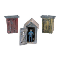 Woodland Scenics 3 Outhouses and Man HO Scale Kit D214
