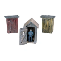 Woodland Scenics 3 Outhouses and Man HO Scale Kit D214