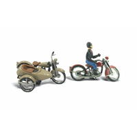 Woodland Scenics Motorcycles and Sidecar HO Scale Kit D228