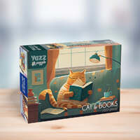 Yazz Puzzle Cat and Books 1000pc Jigsaw Puzzle