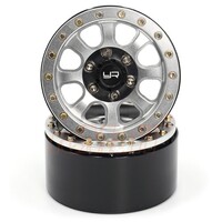 Yeah Racing 1.9 Aluminum CNC 8 Spoke Beadlock Wheel w/Wheel Hub 2pcs Silver 
