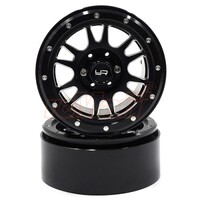 Yeah Racing 2.2 Aluminum CNC 12 Spoke Beadlock Wheel w/Wheel Hub 2pcs Black 