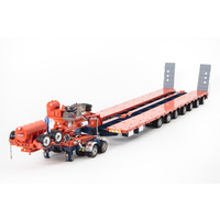 Drake 1/50 7x8 Steerable Drake Orange/Blue Trailer With 2x8 Dolly Diecast