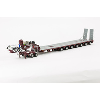 Drake 1/50 7x8 Steerable Vintage Burgundy Trailer With 2x8 Dolly Diecast