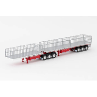 Drake Trailers 1/50 Freighter B Double White/Red Diecast Trailer