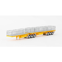 Drake 1/50 MaxiTRANS B Double Flat Top - Yellow Diecast