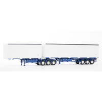 Drake 1/50 MaxiTRANS Eziliner B Double Set White/Blue Diecast Truck