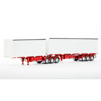 Drake 1/50 MaxiTRANS Eziliner B Double Set White/Red Diecast Truck