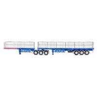 Drake Trailers MaxiTRANS B Double Flat Top - Ross Transport Blue with Pink Fade