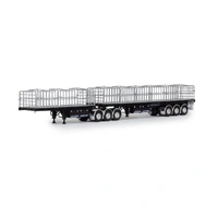 Drake 1/50 Freighter B Double Flat Top Gloss Black Trailer Diecast