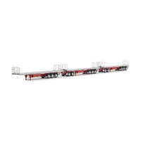 Drake 1/50 Freighter Triple Road Train & Dolly Set White Red Trailer Diecast