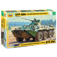 Zvezda 1/35 BTR-80A Russian Personnel Carrier Plastic Model Kit 3560