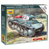 Zvezda 1/100 German Panzer II Plastic Model Kit 6102