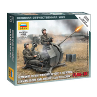 Zvezda 1/72 German Anti-Aircraft Gun with Crew Plastic Model Kit 6117