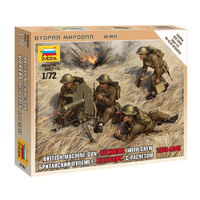 Zvezda 1/72 British Machine Gun w/crew 1939-42 Plastic Model Kit 6167