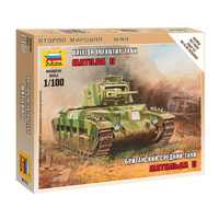 Zvezda 1/100 British Tank "Matilda II" Plastic Model Kit 6171