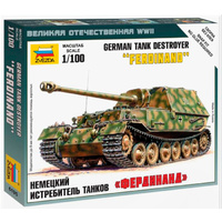 Zvezda 1/100 Sd.Kfz.184 Ferdinand Heavy Tank Destroyer Plastic Model Kit 6195