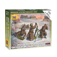 Zvezda 6208 1/72 Soviet 82-mm Mortar w/Crew (Winter Unif.) Plastic Model Kit