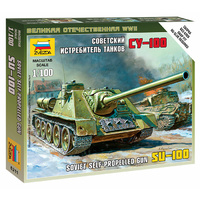Zvezda 1/100 Self-propelled Gun SU-100 Plastic Model Kit 6211