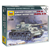 Zvezda 1/100 Panzer IV Ausf. F2 Plastic Model Kit 6251