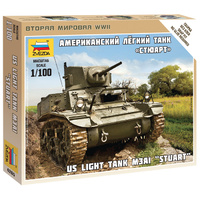 Zvezda 1/100 Stuart US-Tank Plastic Model Kit 6265