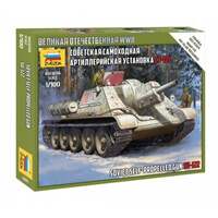 Zvezda 1/100 SU-122 Soviet S.P.Gun WWII Plastic Model Kit 6281