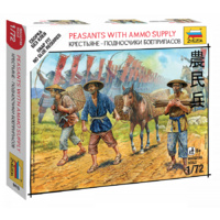Zvezda 6415 1/72 Peasants w/Ammo Supply Plastic Model Kit