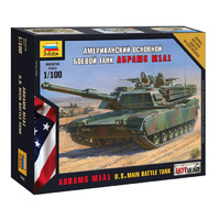 Zvezda 1/100 Abrams M1 A1 Plastic Model Kit 7405