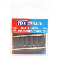 Peco OO/HO Transition Track Code 100 To Code 83 4pcs