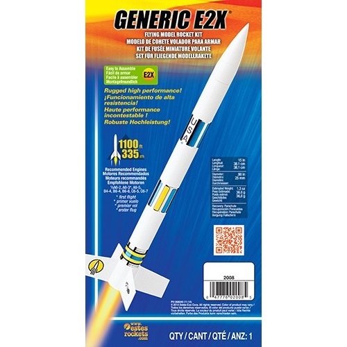 Estes 2008 Generic Model Rocket Kit E2x Est2008 for sale online 
